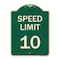 Signmission Speed Reduction Speed Limit 10 Mph Heavy-Gauge Aluminum Architectural Sign, 24" x 18", G-1824-22877 A-DES-G-1824-22877 - alternate 1